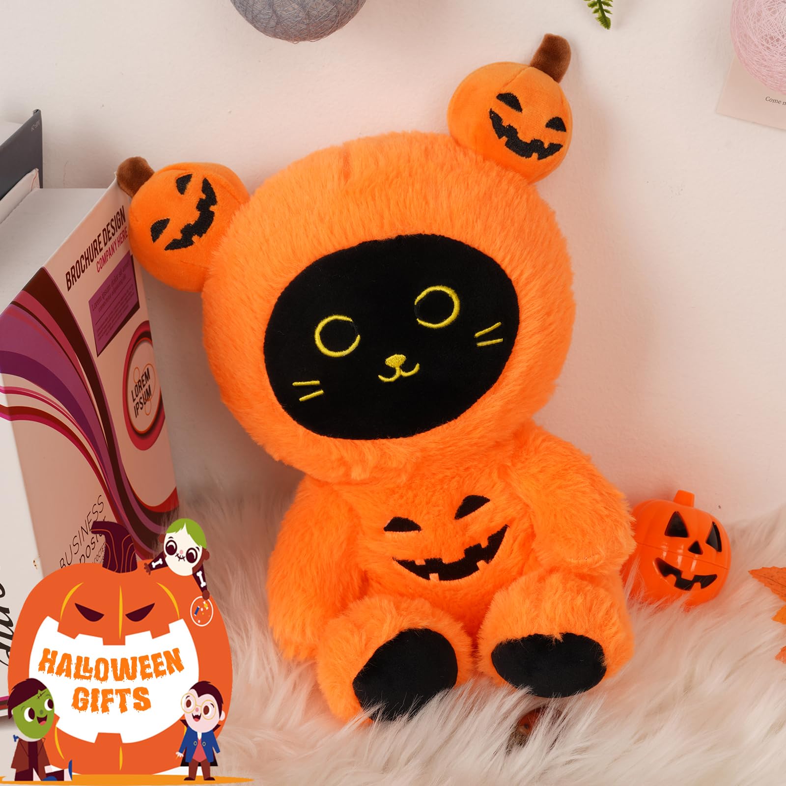  黒猫 ぬいぐるみ ハロウィン パンプキン Amazon.co.jp: MUFEIRUO パンプキンぬいぐるみ 猫ぬいぐるみ